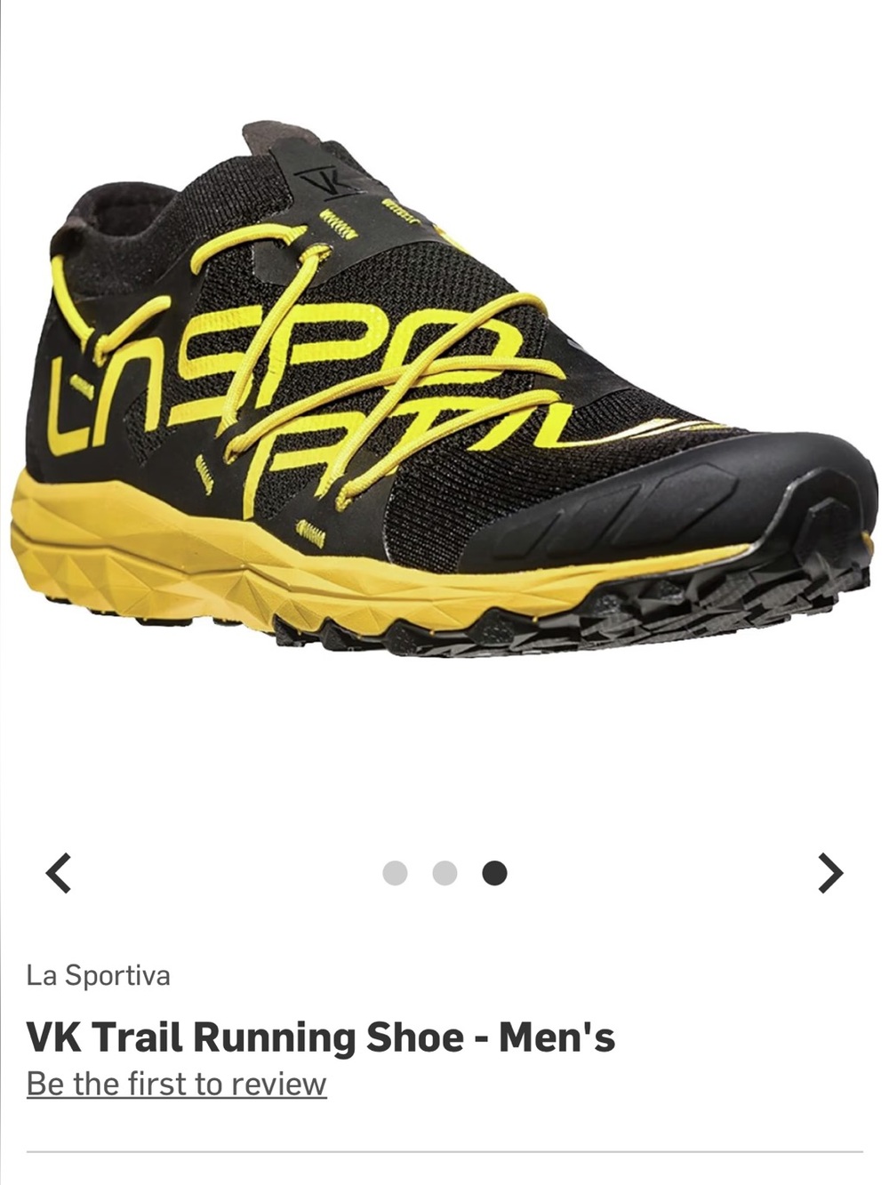 La Sportiva Black and Yellow Trail Running Shoes VK men’s